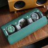 New Arrival Portable Travel Round Leather Men's Cufflinks Watch Ring Jewelry Storage Packaging Box Wholesale