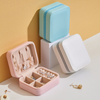 Creative Simple Portable PU Leather Jewelry Earrings Storage Box Stud Earrings Ring Small Jewelry Box