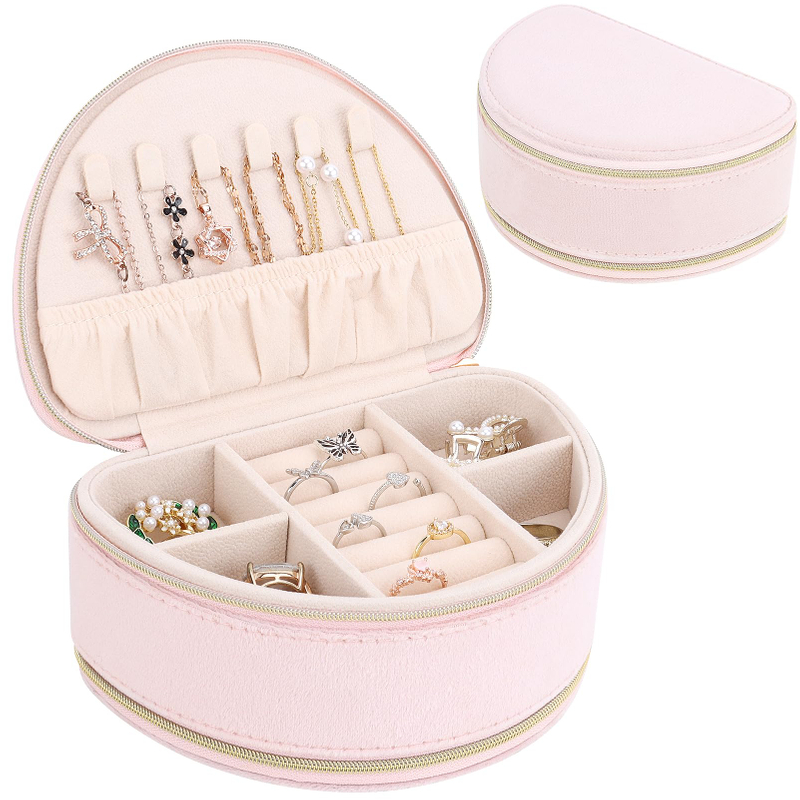 Portable Multifunction PU Leather Shell Shapes Travel Jewelry Organizer Box Ring Earring Necklace Bracelet Jewelry Storage Box 
