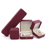 High Grade PU Leather Small Bracelet Brooch Earring Necklace Ring Jewelry Packaging Box Set with Metal Clasp