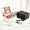 New PU Leather Multi-layer Large Capacity Drawer with Mirror Ring Necklace Earrings Bracelet Jewelry Box