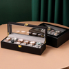 Household Solid Wood Watch Storage Display Box Luxury Watch Jewelry Box With Clear Glass Window