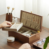 High Grade Large Capacity Solid Wood Household Partition Multilayer Ear Studs Earrings Necklace Jewelry Storage Box