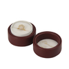 Custom Logo Small Vintage Pu Leather Round Wedding Ring Earring Jewelry Gift Packaging Box Wholesale