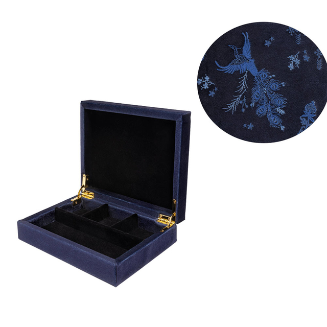 Magnetic Flip Plush Embroidered Box Velvet Logo Custom Jewelry Box Packaging Set Hand Embroidery Floss Purple Bracelet Box