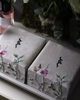 Customizable Flowers Embroidered Watch Jewelry Box Packaging Logo Fabric Single Watch Organizer Necklace Watch Display Box 