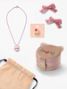 Blush Velour Jewellery Box Cat Ears Packaging Box Fabric Embroidered Women's Watch Bracelet Display Box Snap Button Opening