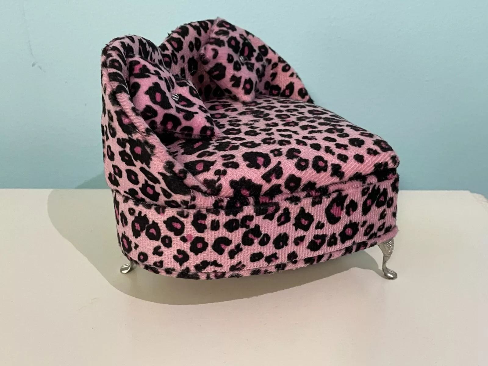 Custom Mini Sofa Leopard Jewelry Box Organizer Velvet Fabric Vintage Earring Box Packaging Ring Necklace Display Box