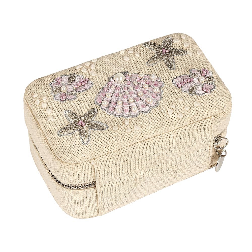 Bead Embroidery Distressed Jewelry Box Organizer Vintage Tassel Hand Flower Sequin Ring Bracelet Necklace Velvet Earring Boxes