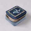 Hand Square Embroidered Jewelry Ring Necklace Bracelet Mini Storage Box Bag Blue Velvet Jewelry Box Set Packaging