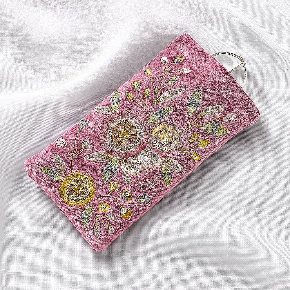 Custom Logo Princess Pink Jewelry Box Packaging Mirror Hand Embroidered Cute Velvet Ring Organizer Box Gift for Girlfriend Women