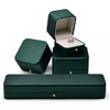 Luxury dark green jewelry necklace gift box silk leather wedding jewelry box small necklace bracelet ring earring packaging box