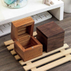 Wood small square shape Ring Box Wedding Wooden Ring Holder Wedding box size natural wood gift BOX