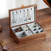 Luxury Custom Logo Wood Jewelry Box Organizer With Lock Large Velvet Wooden Necklace Earring Ring Watch Jewellery Storage Case