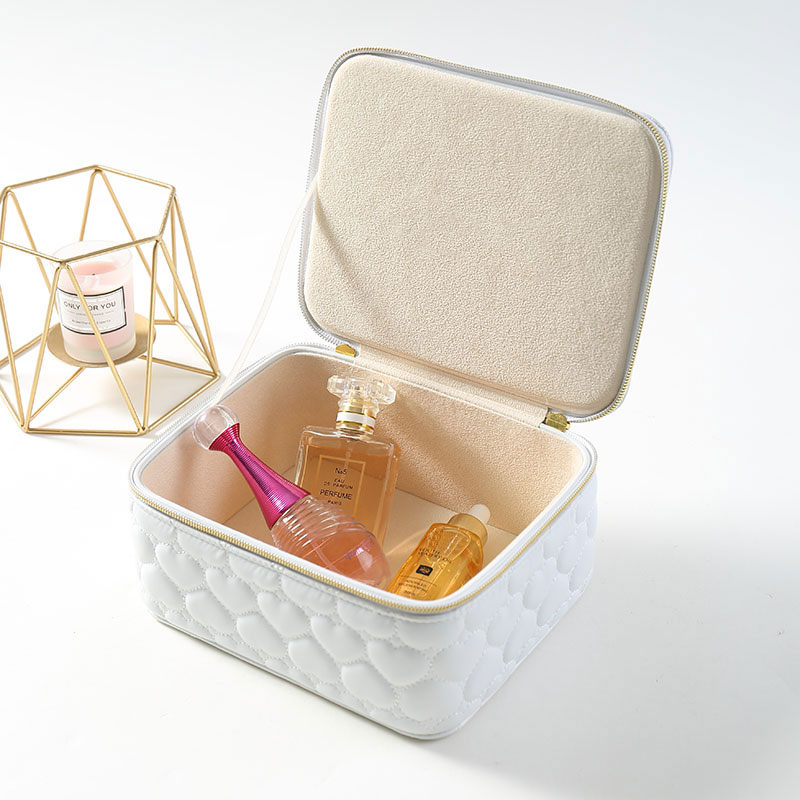 Zipper travel Jewelry Box Pu Leather Display Custom LOGO Packing Gift Box for Jewelry