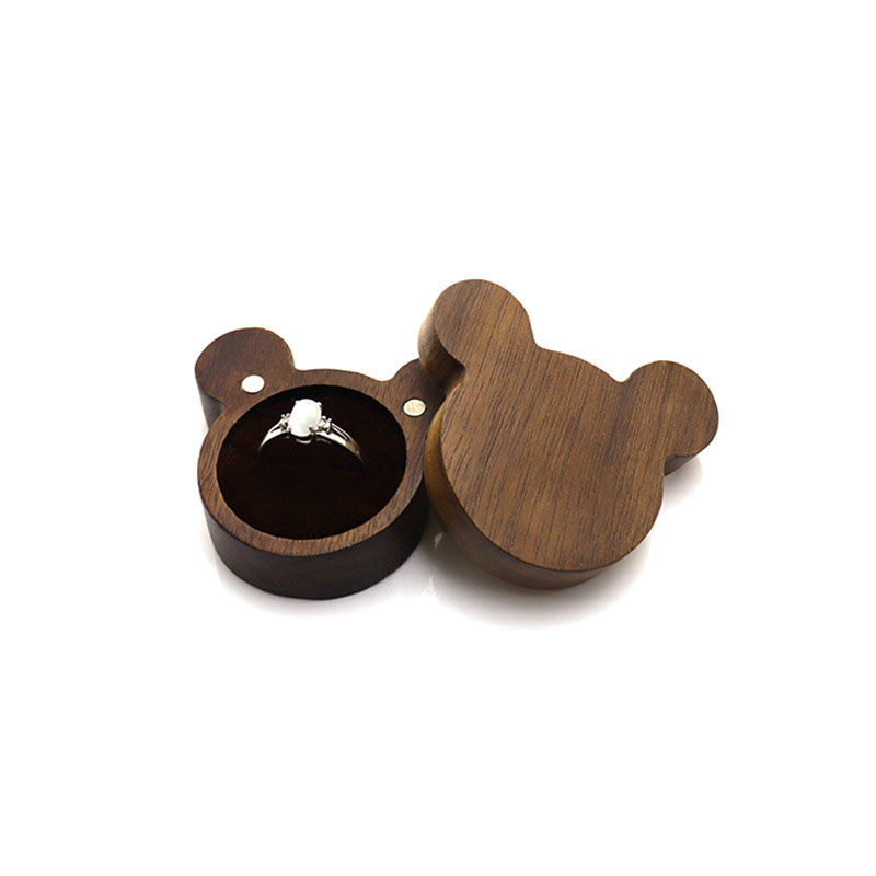 Custom Logo Wooden Jewelry Box Girl Luxury Velvet Wood Jewellery Organizer Ring Necklace Storage Christmas Gift box