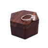 Wooden Luxury Box Hexagonal Solid Wood Jewelry Ring Package Box Heart Shaped Jewelry Wooden Ring Box