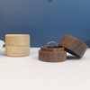 Custom luxury wooden Jewelry ring packing boxes wood jewelry gift storage round case box