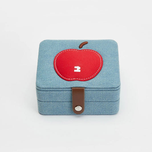 Mini Custom Logo Earring Ring Jewelry Box Organizer Double Layer with Mirror Velvet Cotton Jewelry Ring Bracelet Boxes Packaging