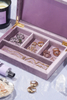Lavender Jewelry Boxes with Gold Hinges Soft Purple Satin Custom Necklace Box Packaging Jewelry Organizer Earring Ring Gift Box