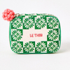 Portable Green Premium Jewelry Box Beaded Elasticated Pouch Pink Toggle Pink Fabric Customizable for Earring Bracelet Packaging