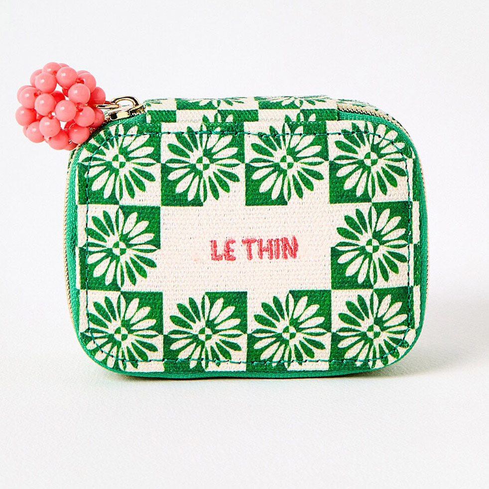 Portable Green Premium Jewelry Box Beaded Elasticated Pouch Pink Toggle Pink Fabric Customizable for Earring Bracelet Packaging