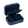 Custom Necklace Box Packaging Jewelry with Snap Buttons Vintage Navy Blue Earring Ring Packaging Set Storage Box with Logo