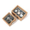 Luxury wooden watch organizer storagebox custom logo luxury watch gift packaging box with pillow insert and clear window