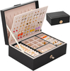 Custom 2 Layers Portable PU Leather Lockable Ring Earings Necklace Jewelry Organizer Storage Box for Travel 