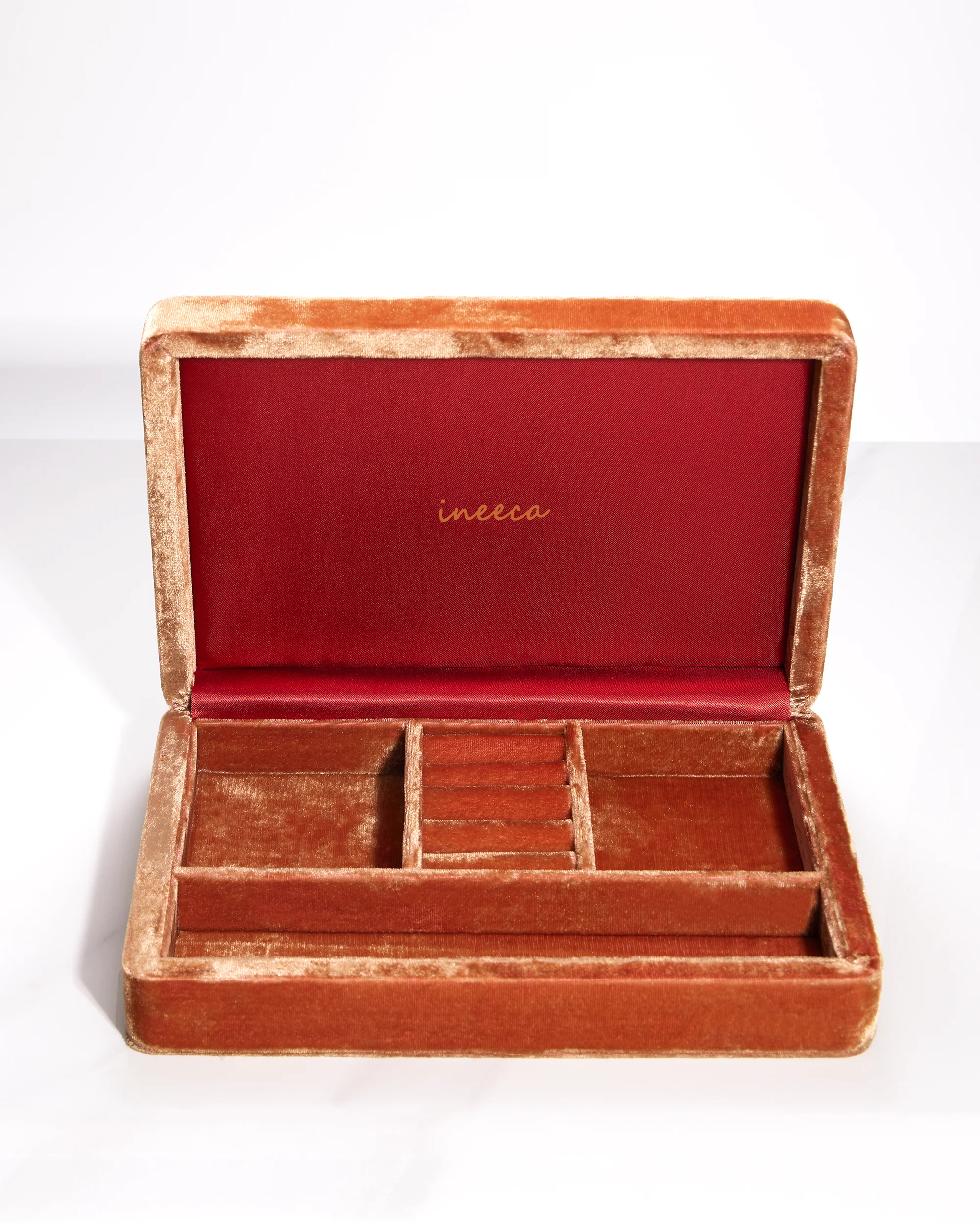 Vintage Coral Orange Jewelry Packaging Box Big with Logo Jewellery Earrings Necklace Display Box Storage Velvet Box for Jewelry