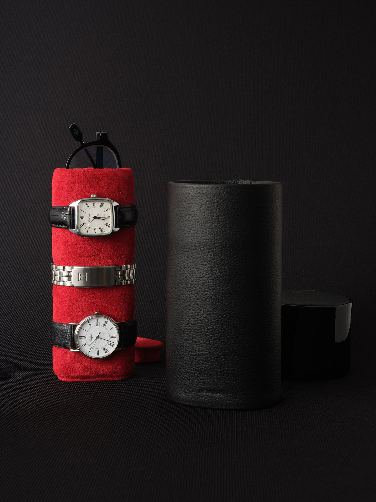 Black Luxury Watch Box Brand Logo Custom Jewelry Velvet Collection Watch Box Packaging Leather Storage Display Watch Box