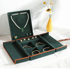 Luxury Large Capacity Double Layer Velvet Bracelet Necklace Earrings Jewelry Set Gift Packaging Storage Box