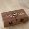 Rustic Vintage Wedding Double Wood Ring Packaging Box for Ceremony Unique Engagement Ring Holder Boxes With Foam