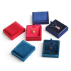 Custom Logo Creative Square Velvet Jewelry Necklace Pendant Stud Earrings Gift Packaging Box With Sponge Insert