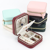 Simple Creative Small Portable PU Leather Stud Earrings Ring Jewelry Storage Box Wholesale With Zipper Closure