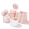 New Arrival Ferris Wheel Induction Light Round Acrylic Jewelry Ring Necklace Set Packaging Box With Velvet Inner