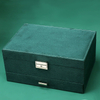 Three Layer Large Capacity Velvet Stud Earrings Necklace Ring Bracelet Jewelry Storage Organizer Box with Lock