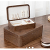 Vintage Large Capacity Household Partition Wooden Earrings Necklace Ring Jewelry Storage Box with Velvet Lining