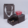 Two Layers Acrylic Lid Preseved Rose Jewelry Box