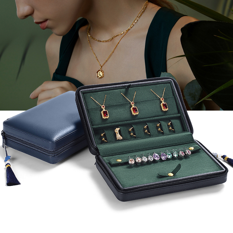New Portable Jewelry Storage Box Fashion Exquisite Travel Jewelry Bag Ring Necklace Bracelet Jewelry Gift Box