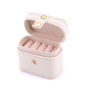 New Mini PU Leather Simple Jewelry Stud Earrings Ring Storage Packaging Box With Buttons Close