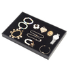 Large Black Portable Leather Paper Liner Flannel Travel Earrings Jewelry Display Box Transparent PVC Window