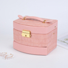 New Style PU Leather Home Multilayer Stud Earrings Ring Necklace Bracelet Jewelry Watch Storage Box with Handle and Mirror