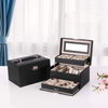 Luxury Large Portable Jewelry Organizer Storage Case Packaging Box with Lock and drawer for Women Girls