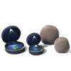 High Grade Creative Round PU Leather Wedding Necklace Ring Bracelet Jewelry Packing Box with LED Light