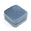 Wholesale Small Velvet Earrings Ring Necklace Portable Jewelry Storage Box with Mirror And Zipper