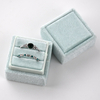 Elegant Square Cyan Velvet Fabric Double Ring Boxes Jewelry Wedding Proposal Gift Ring Display Packaging Box For Two Rings