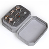 Handmade Custom Logo Pink Blue Grey Velvet Jewelry Packaging Ring Box Display Case with Three Slots For Nine Rings