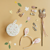 Gold Embroidered Rabbit Face Soft Jewelry Bracelets Box Round Professional Cat Ears Earring Necklace Ring Jewelry Box Organizer