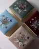 Hand Wooden Jewelry Ring Box Home Display Fabric Velvet Fabric Earring Storage Box Organizer MDF Embroidery Box Packaging